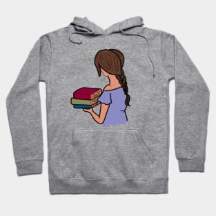 Girl holding Books Hoodie